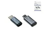 Set, USB C male to Micro female + C female to Micro St. 2x USB adapter, aluminum, space grey, DINIC Box